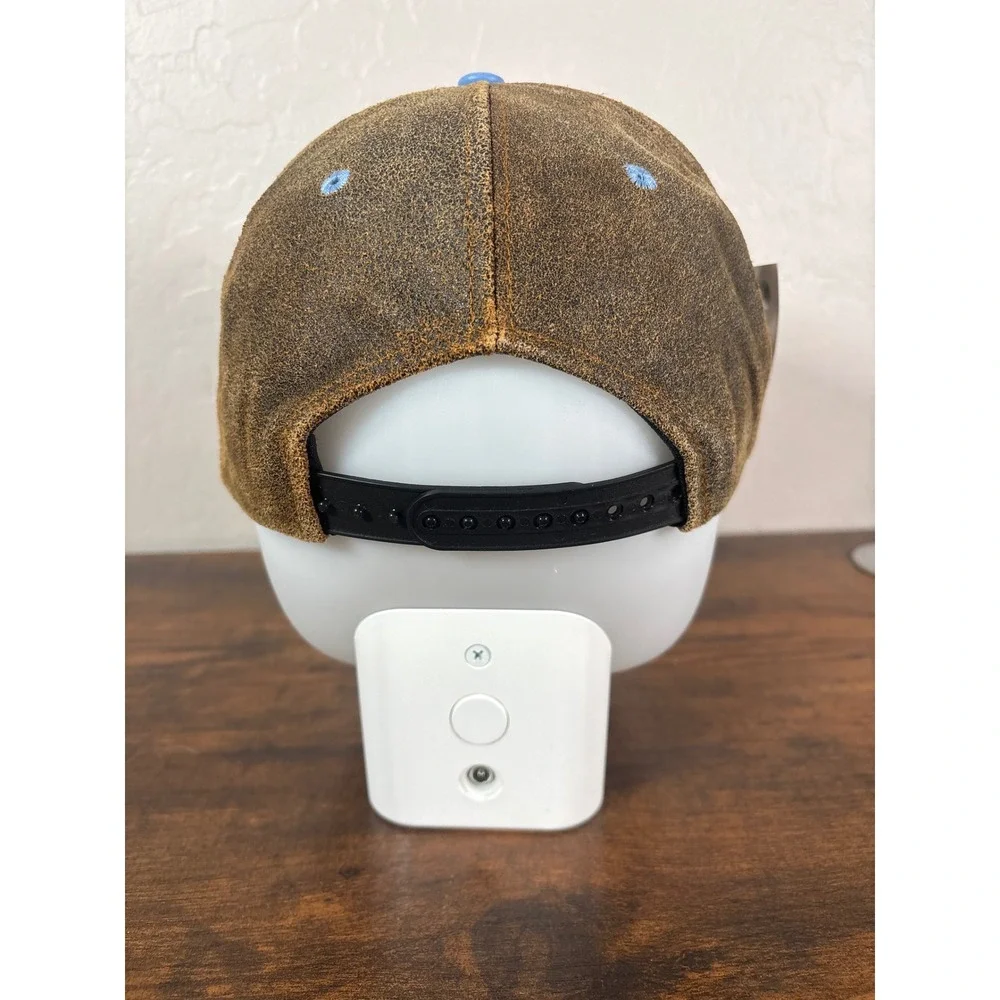 Modern Sportswear UNC Tar Heels Hat Brown Leather Blue Snapback Made in USA NWT